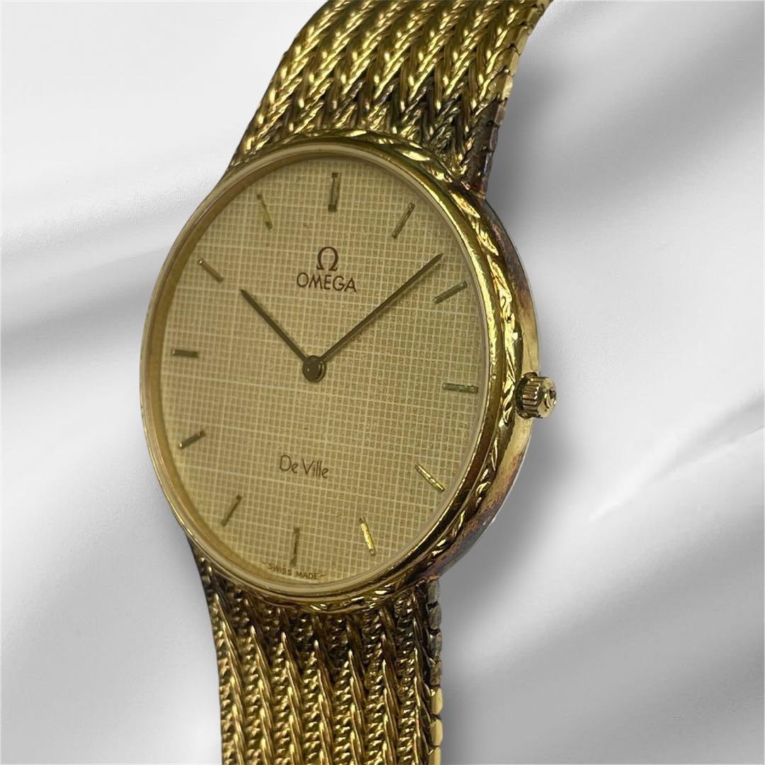 【ジャンク品】OMEGA Deville ゴールド　リューズ不良