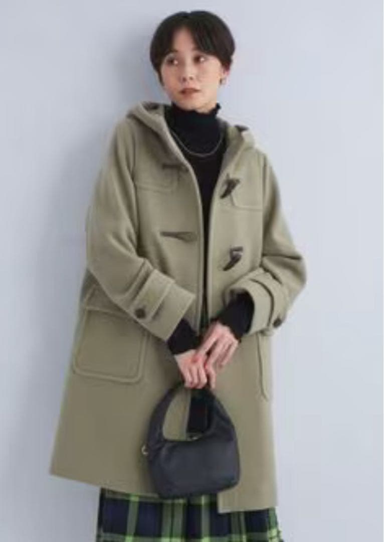 ロングダッフルコート【カーキ色】