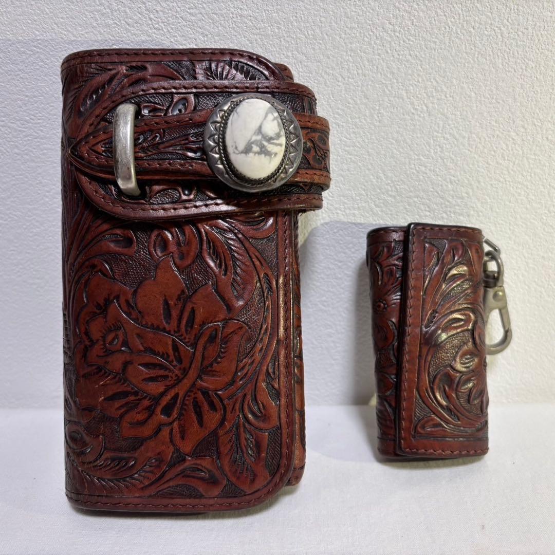 ALZUNI 長財布 バイカーズウォレット ブラウン メンズ アルズニ 中古