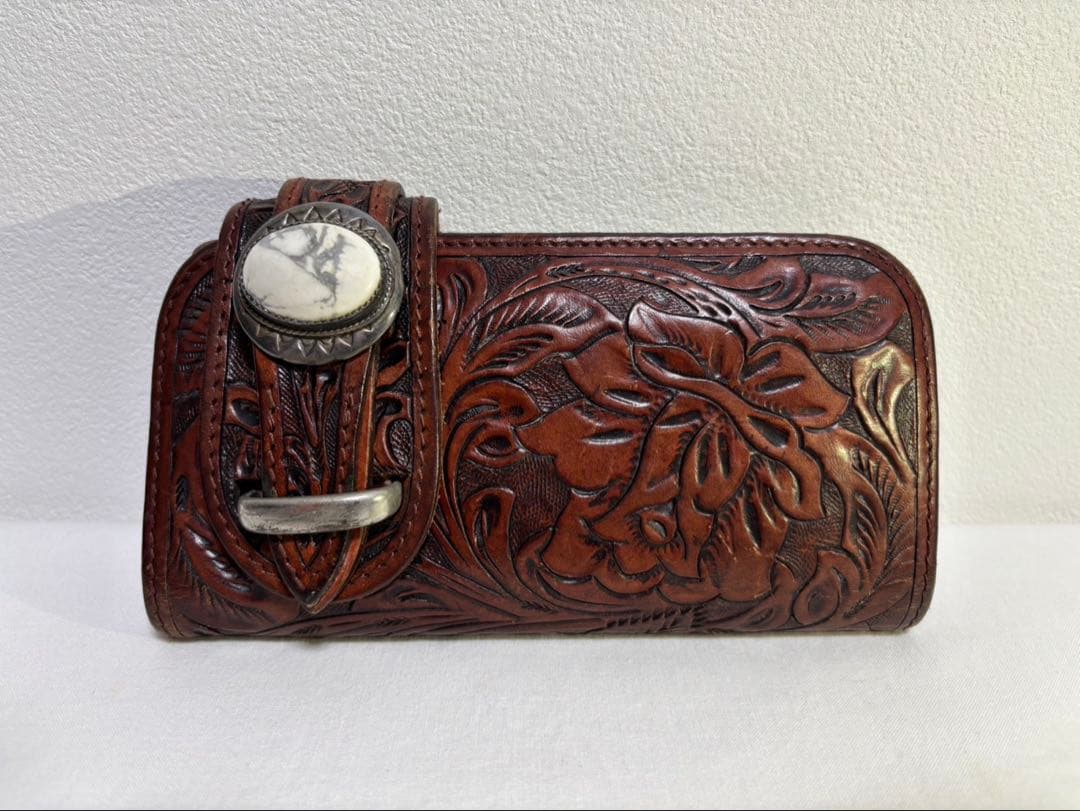 ALZUNI 長財布 バイカーズウォレット ブラウン メンズ アルズニ 中古