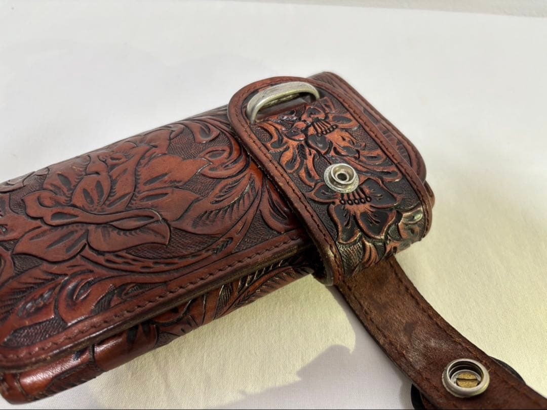 ALZUNI 長財布 バイカーズウォレット ブラウン メンズ アルズニ 中古