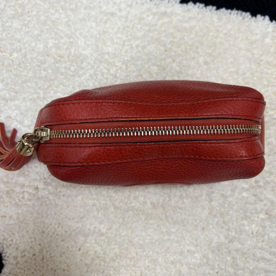 GUCCI レザー ポーチ GGロゴ レッド