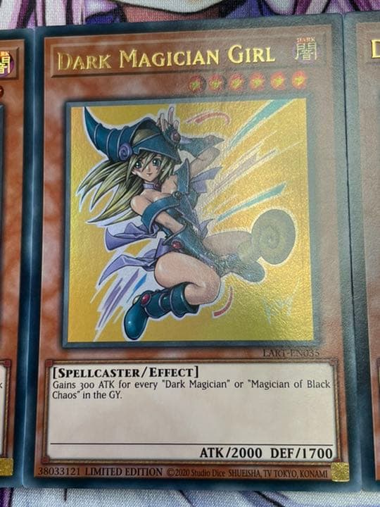 遊戯王 英語 EU版 ブラックマジシャンガール LART ロストアート 3枚