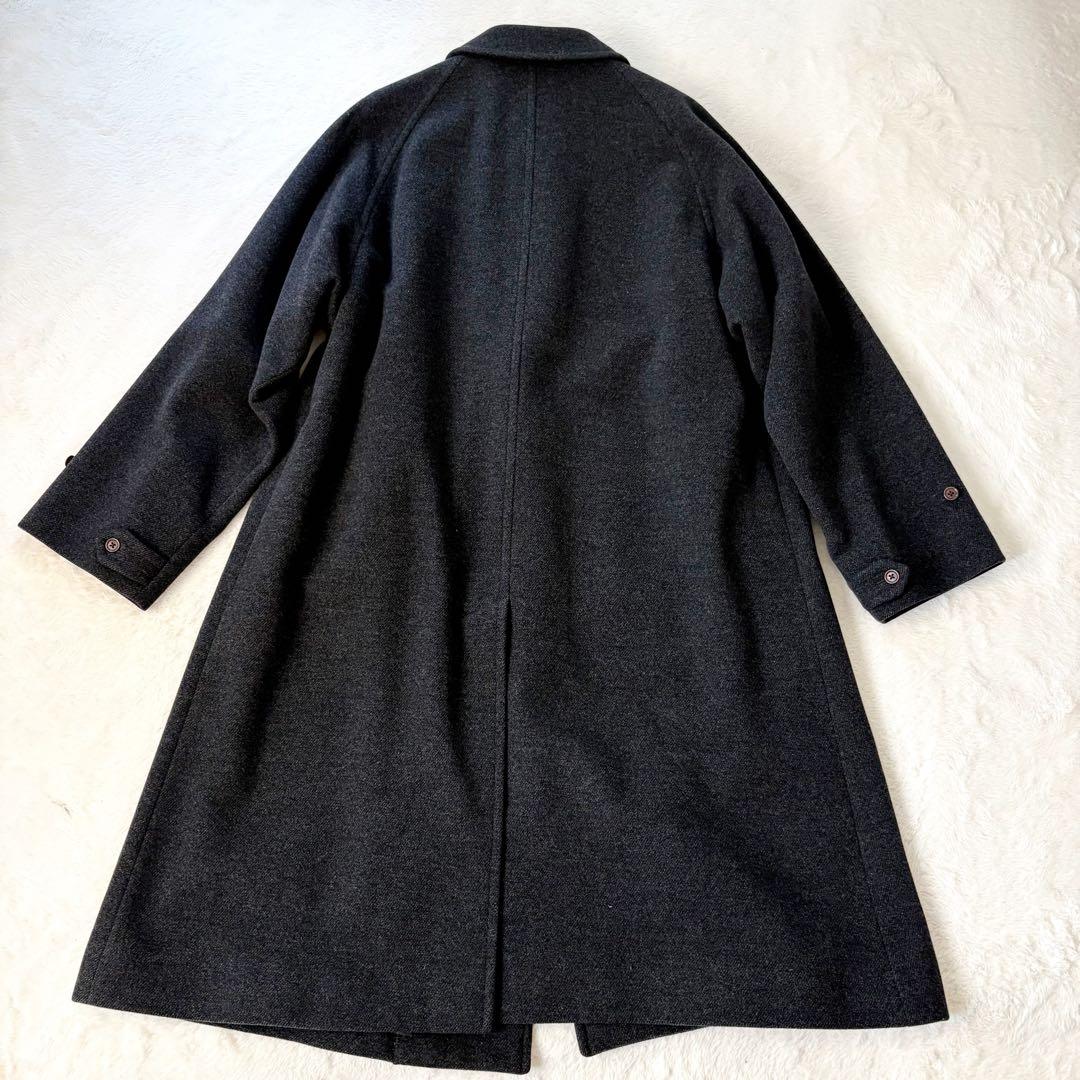 美品　バーバリー　ノバチェック　ロングコート　ウールコート　アンゴラ　着用感XL