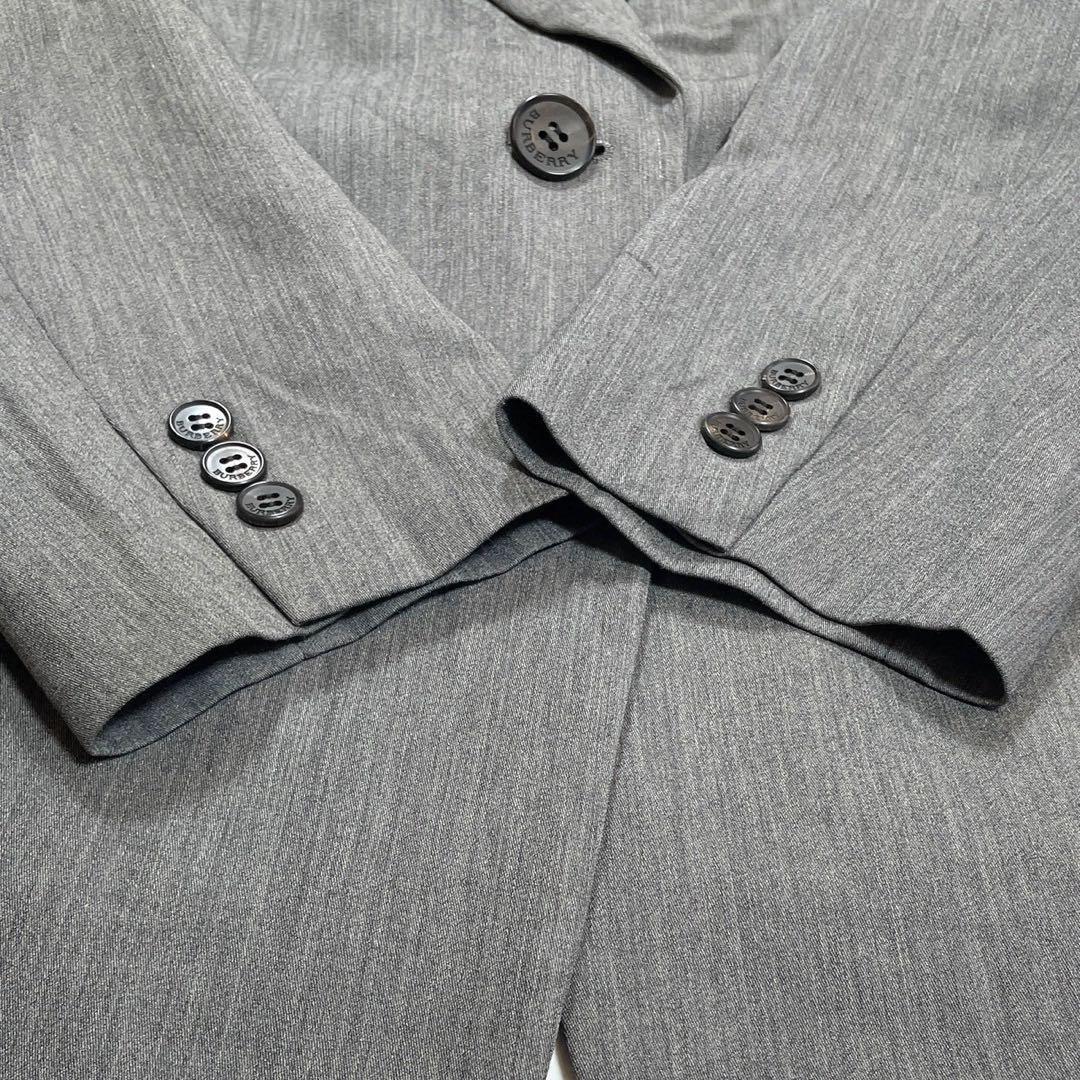 美品 バーバリーロンドン ウールシルク セットアップ パンツスーツ グレー 15