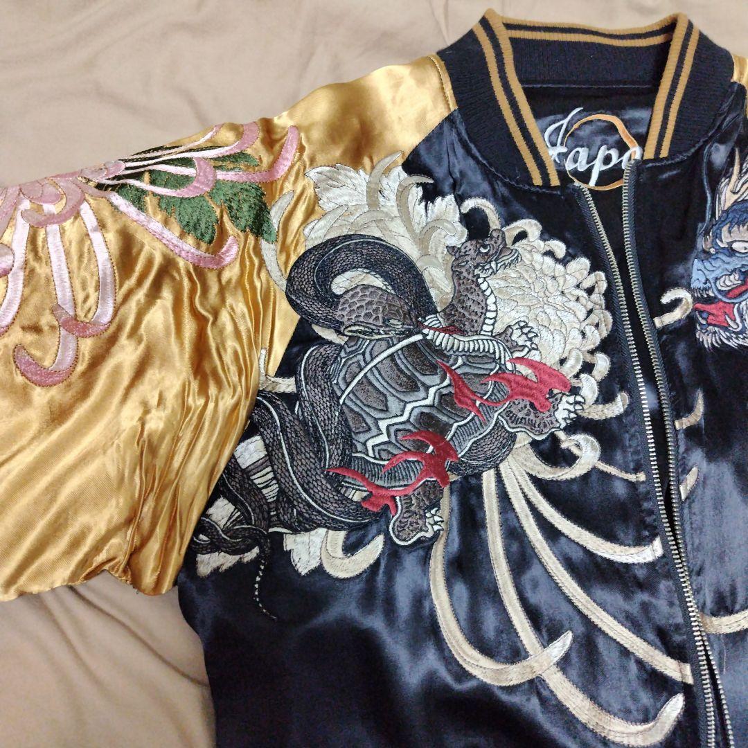 刺繍スカジャン 黒/金