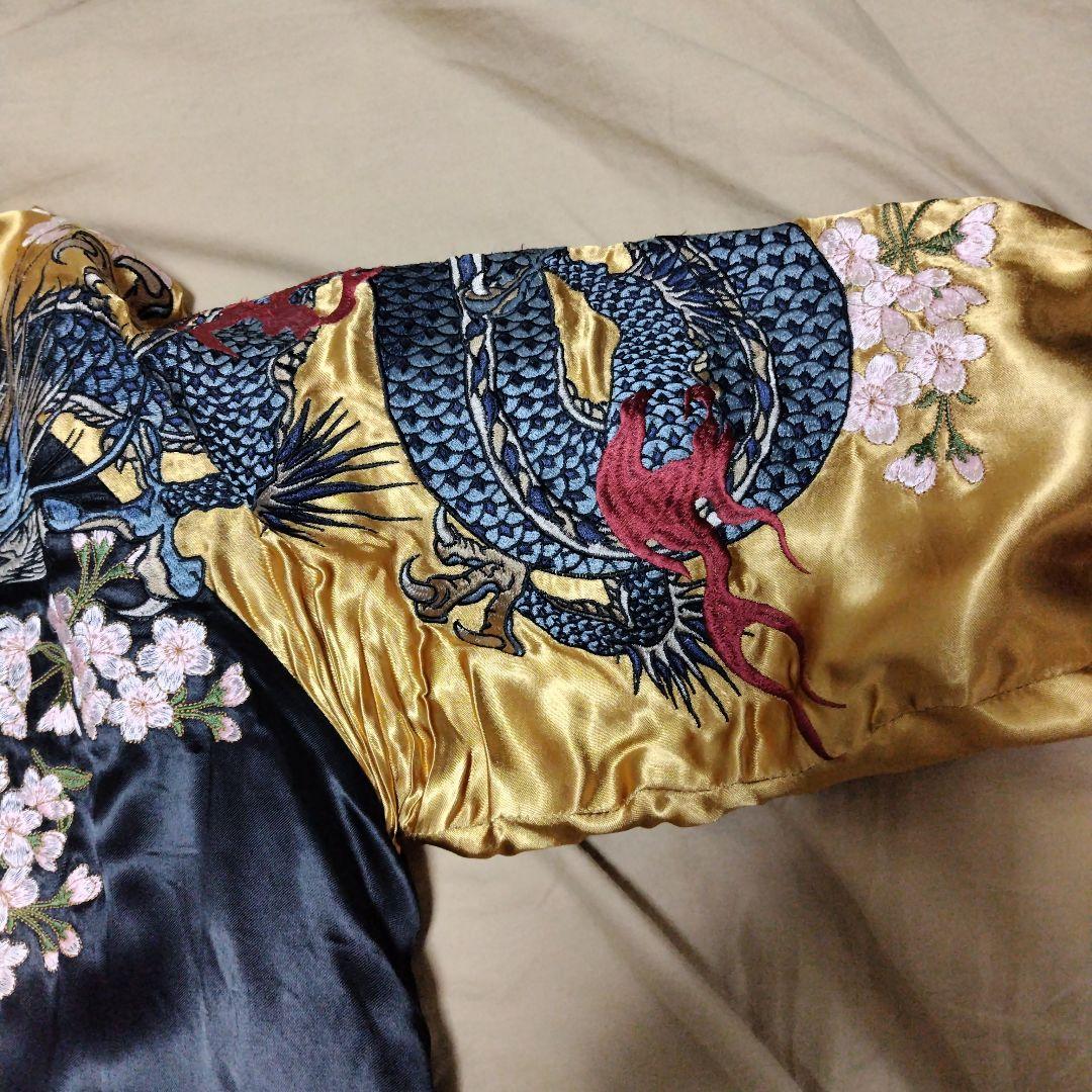 刺繍スカジャン 黒/金