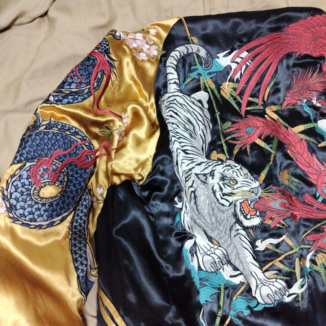 刺繍スカジャン 黒/金