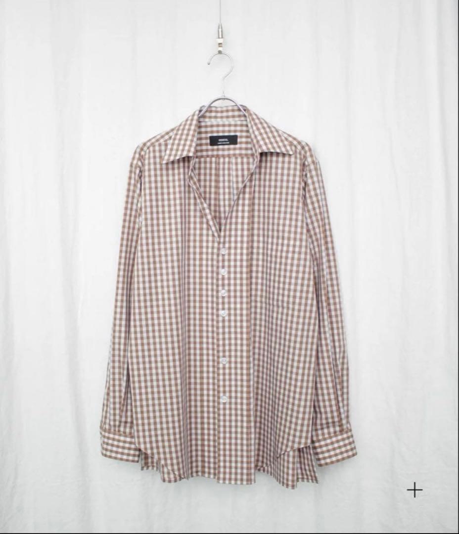 トップス ensou. Gingham Childish Shirt (Beige)
