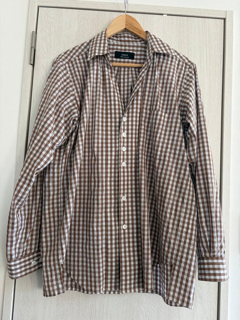 トップス ensou. Gingham Childish Shirt (Beige)