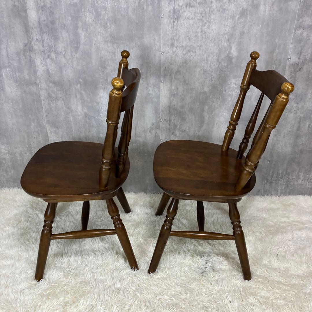 ウィンザーチェア ダイニングチェア 回転椅子アンティーク 2脚セット