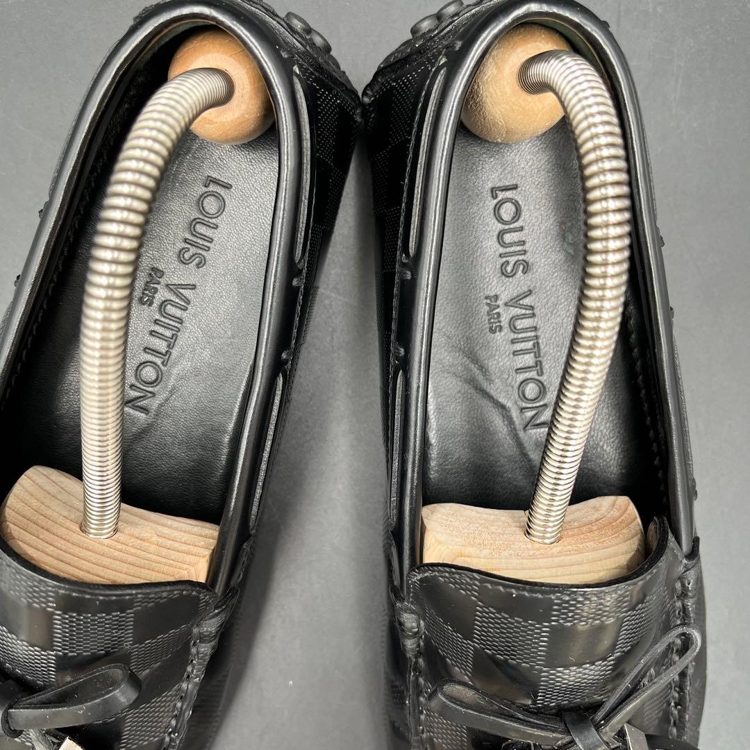 美品✨ ヴィトン ダミエ型押し タッセル メンズ ドライビングシューズ