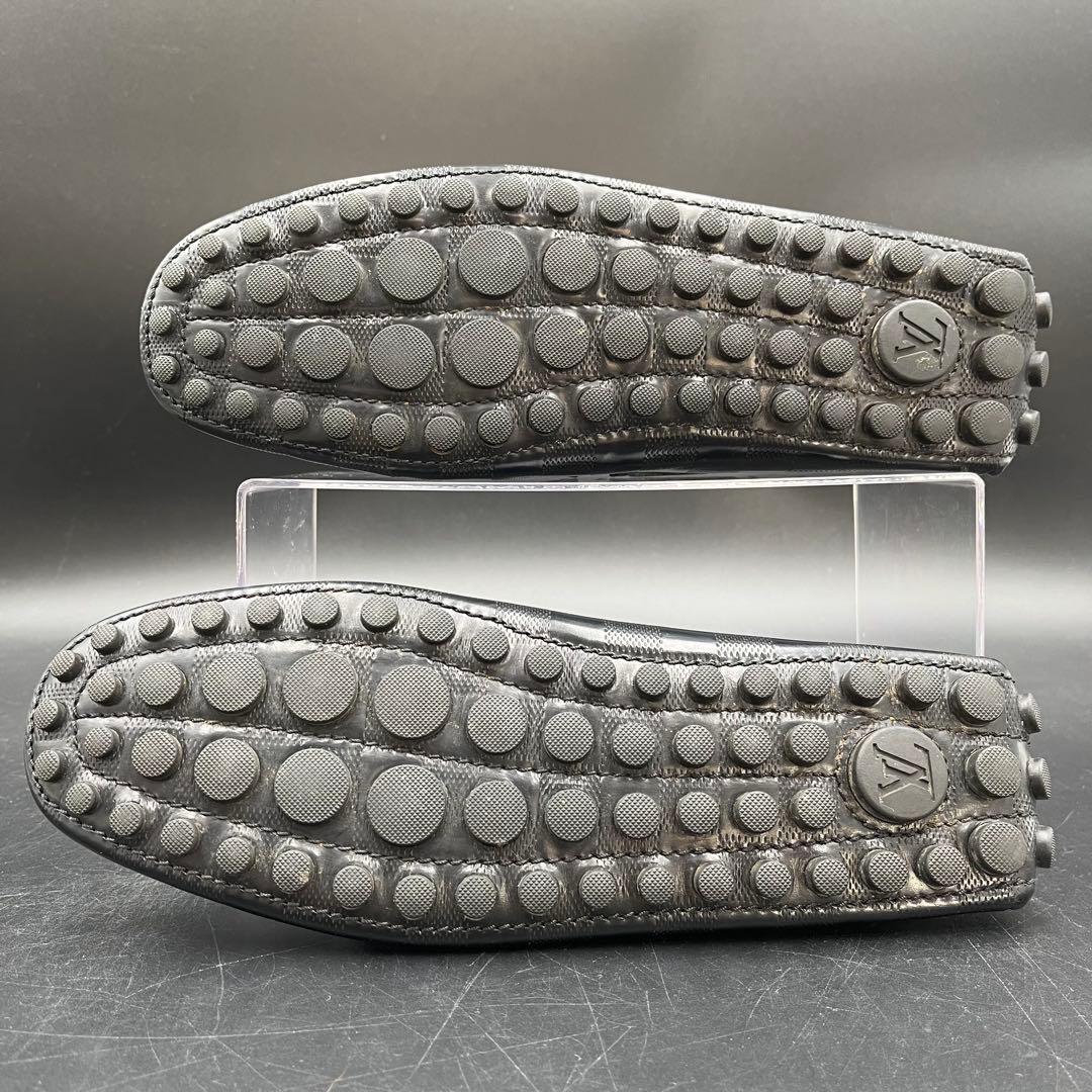 美品✨ ヴィトン ダミエ型押し タッセル メンズ ドライビングシューズ