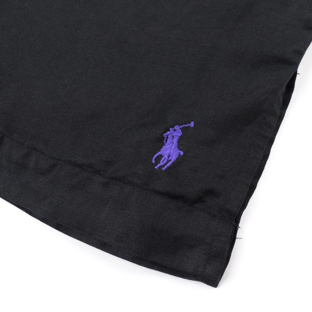 90s Polo Ralph Lauren Shirt LINEN SILK 黒