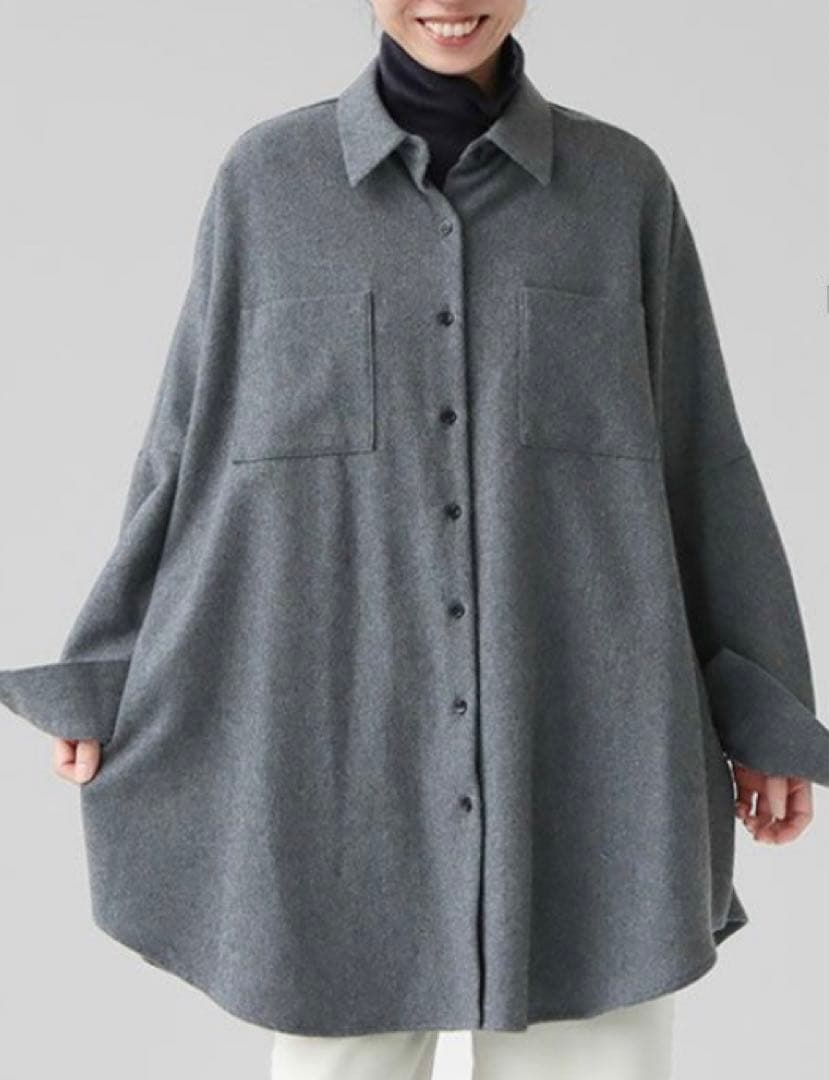 mizuiro ind ポケット付きワイドシャツ 羽織り 2025AW