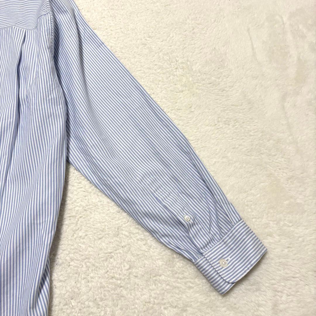 AURALEE オックスフォードBDシャツ ストライプ 4 ブルー × ホワイト