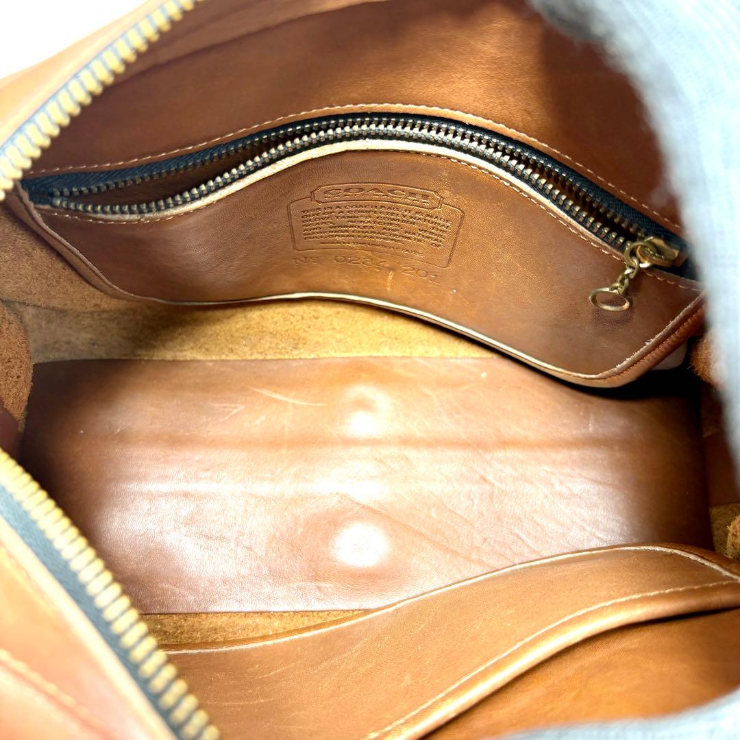 美品 coach old coach 2way ショルダーバッグ ボストン 茶