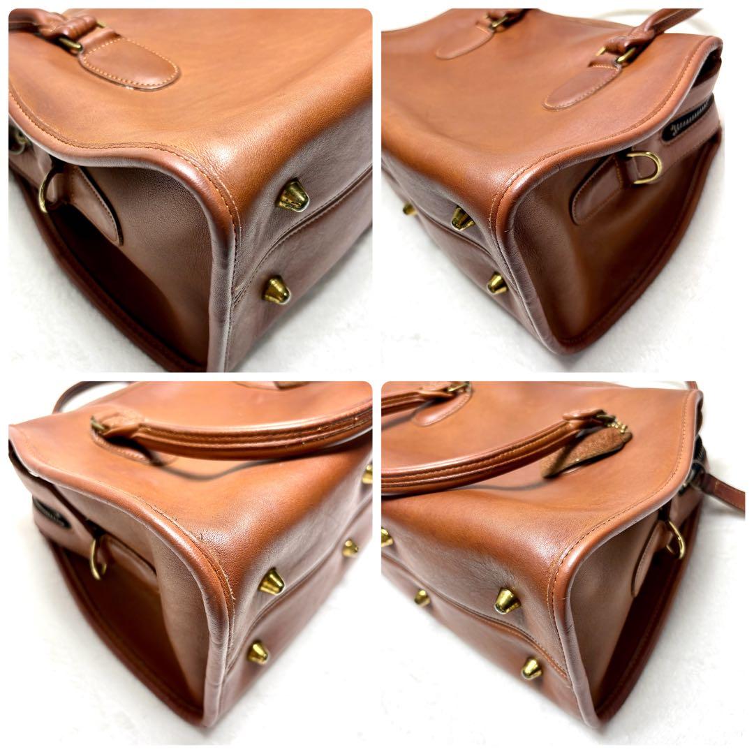 美品 coach old coach 2way ショルダーバッグ ボストン 茶