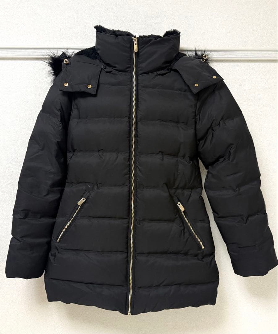 ZARA ダウンジャケット ブラック ファー付き