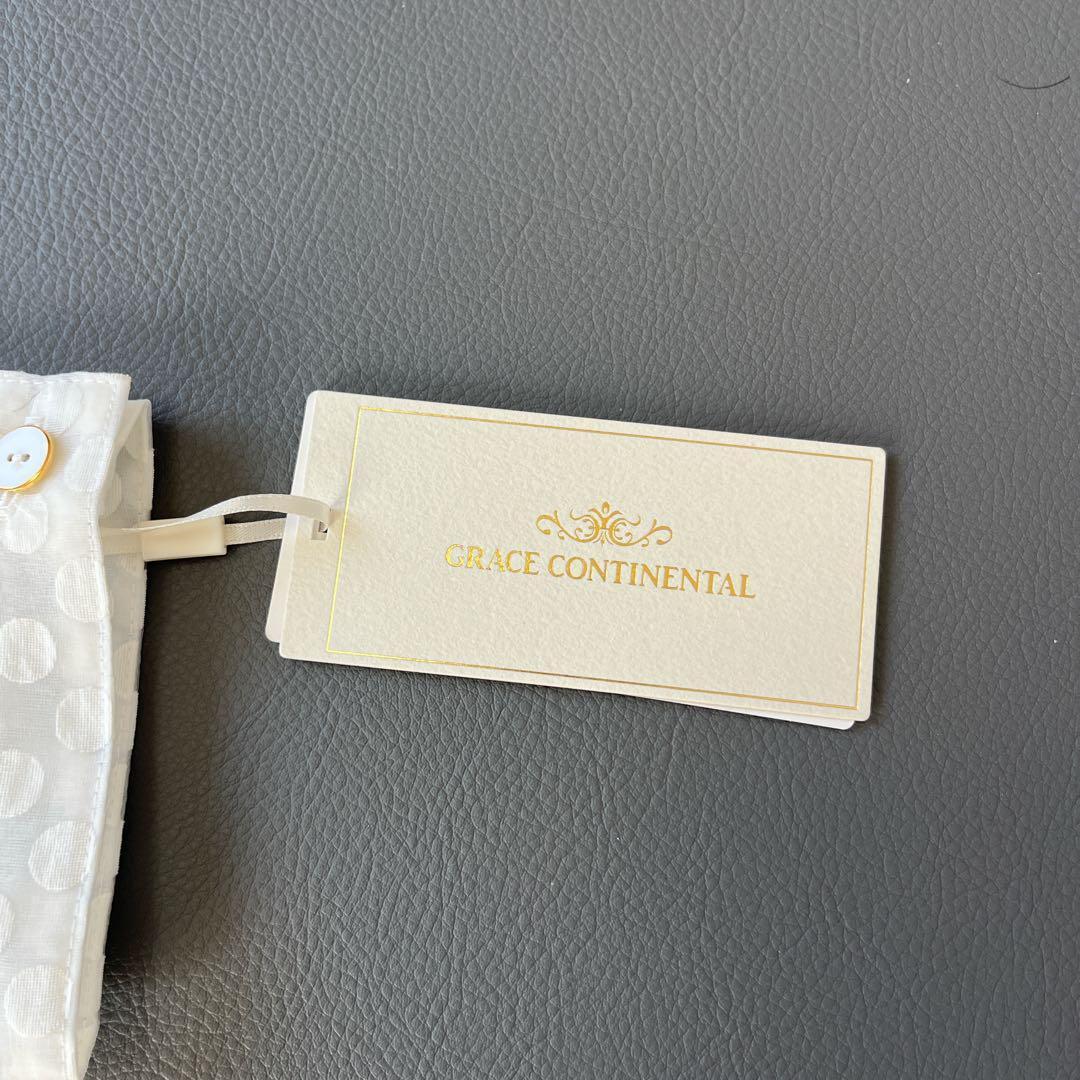 未使用✨25SS GRACE CONTINENTALドットオパールタイ付ブラウス