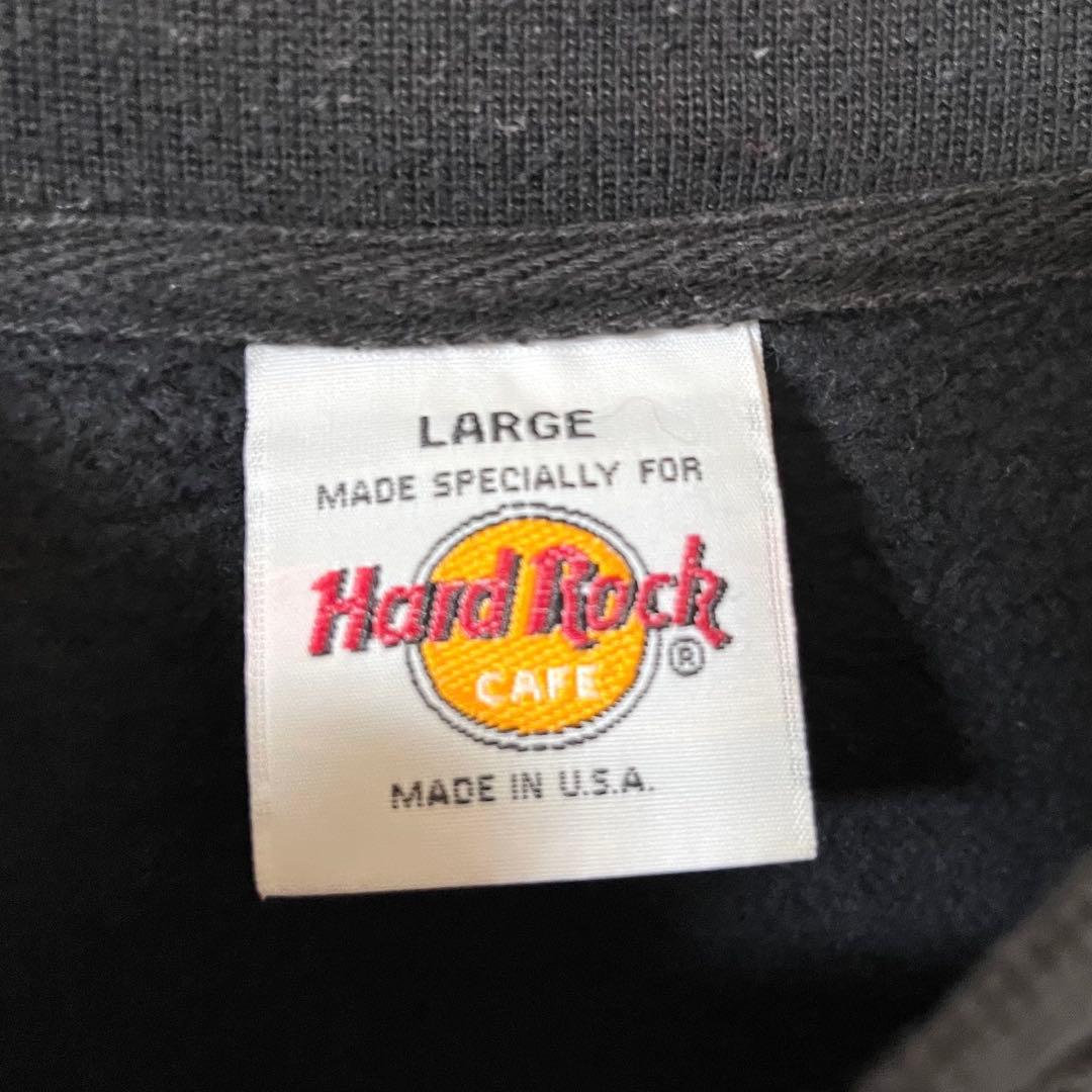 USA製 古着 90's ハードロックカフェ スウェット なえなの 銀 黒