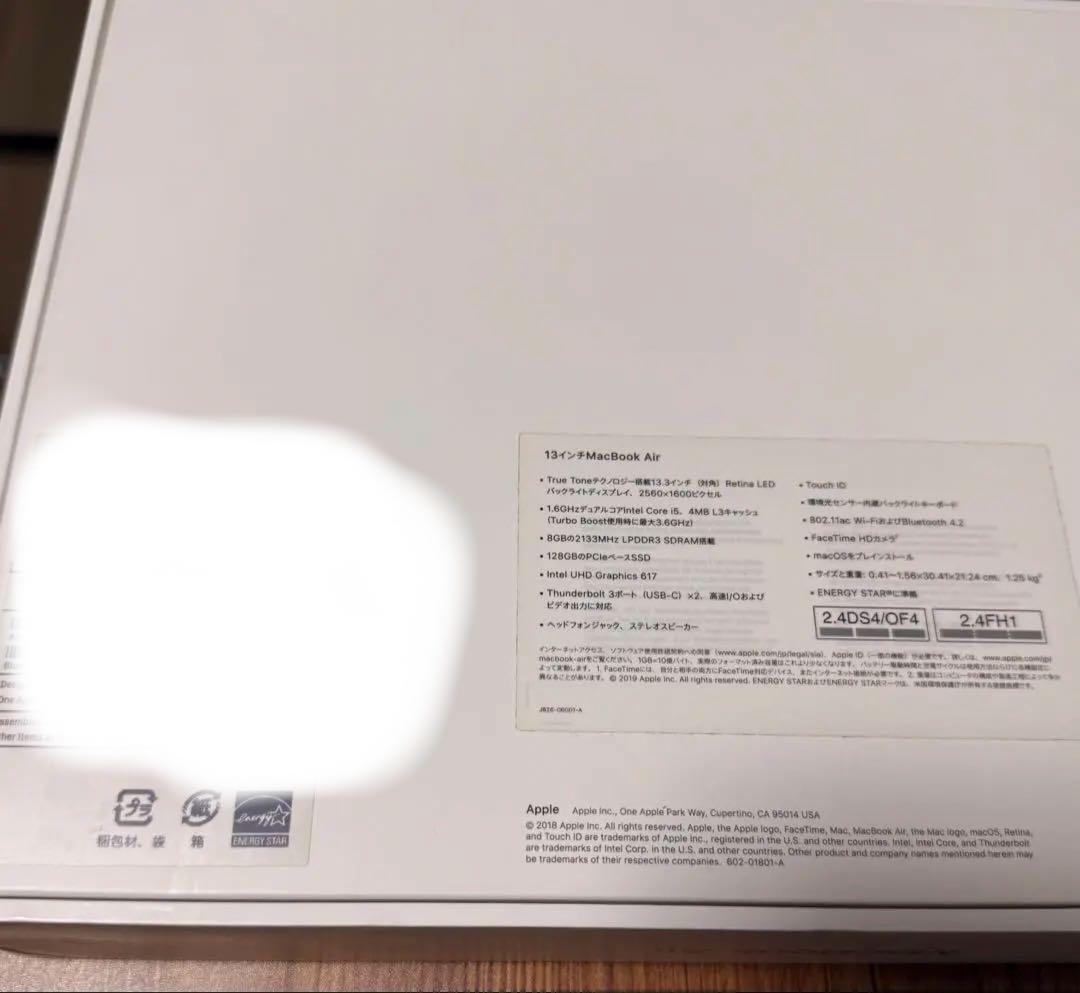 MacBook本体 [min] MacBook Air 2019 13inch 8GB/128