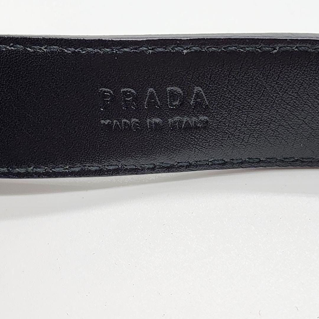 【 極美品 】 プラダ　サフィアーノレザー　ベルト　ハートチャーム　ブラック