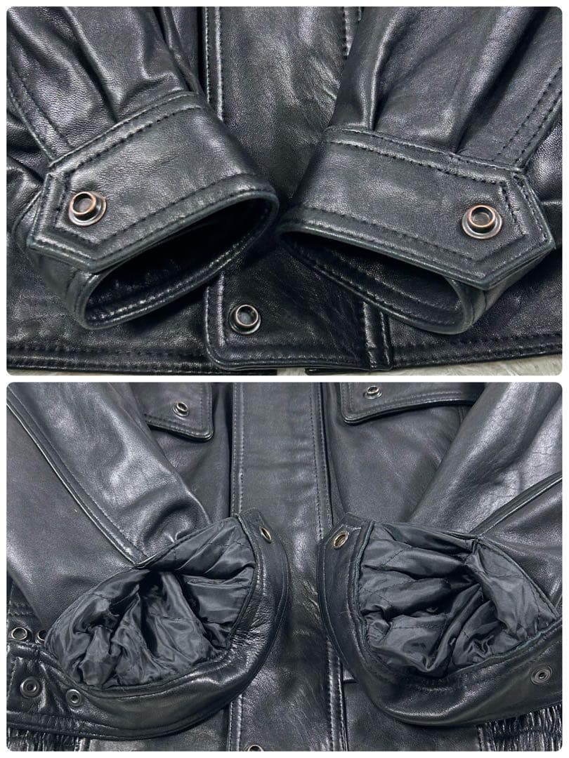 toshi 2way フライトジャケット 黒 羊革 本革 ライナー 短丈