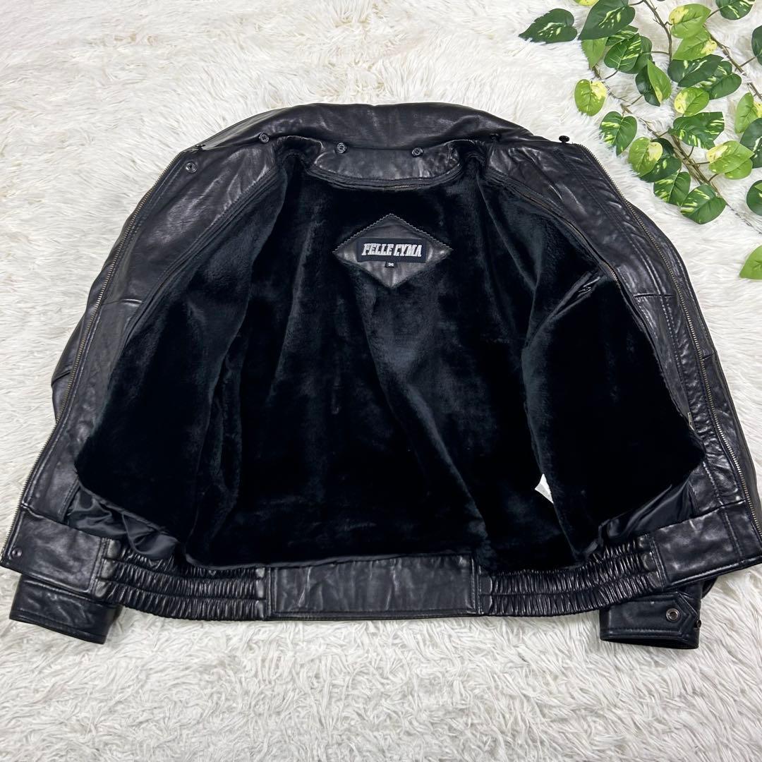 toshi 2way フライトジャケット 黒 羊革 本革 ライナー 短丈