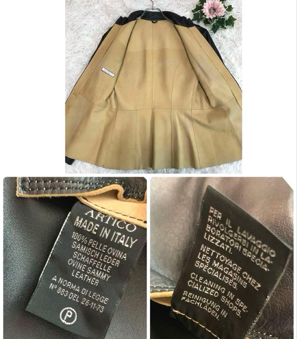 D77美品◆ARTICO【イタリア製/高級 羊革◆レザージャケット/ライダース】