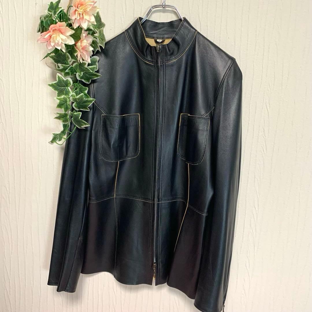 D77美品◆ARTICO【イタリア製/高級 羊革◆レザージャケット/ライダース】