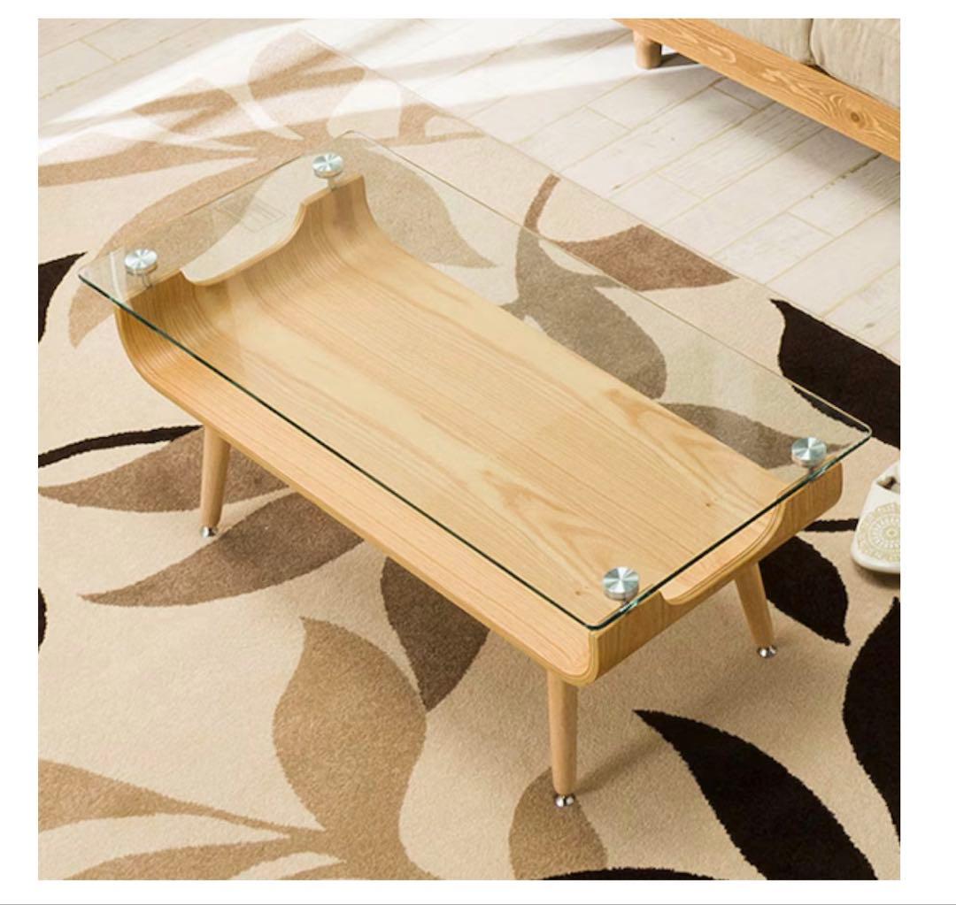 ニトリ センターテーブル ノルディック 強化ガラス ダークブラウン