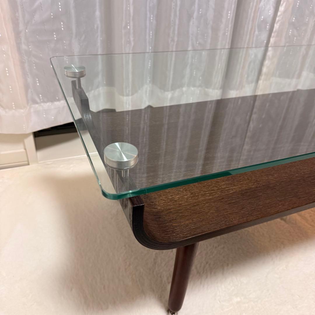 ニトリ センターテーブル ノルディック 強化ガラス ダークブラウン
