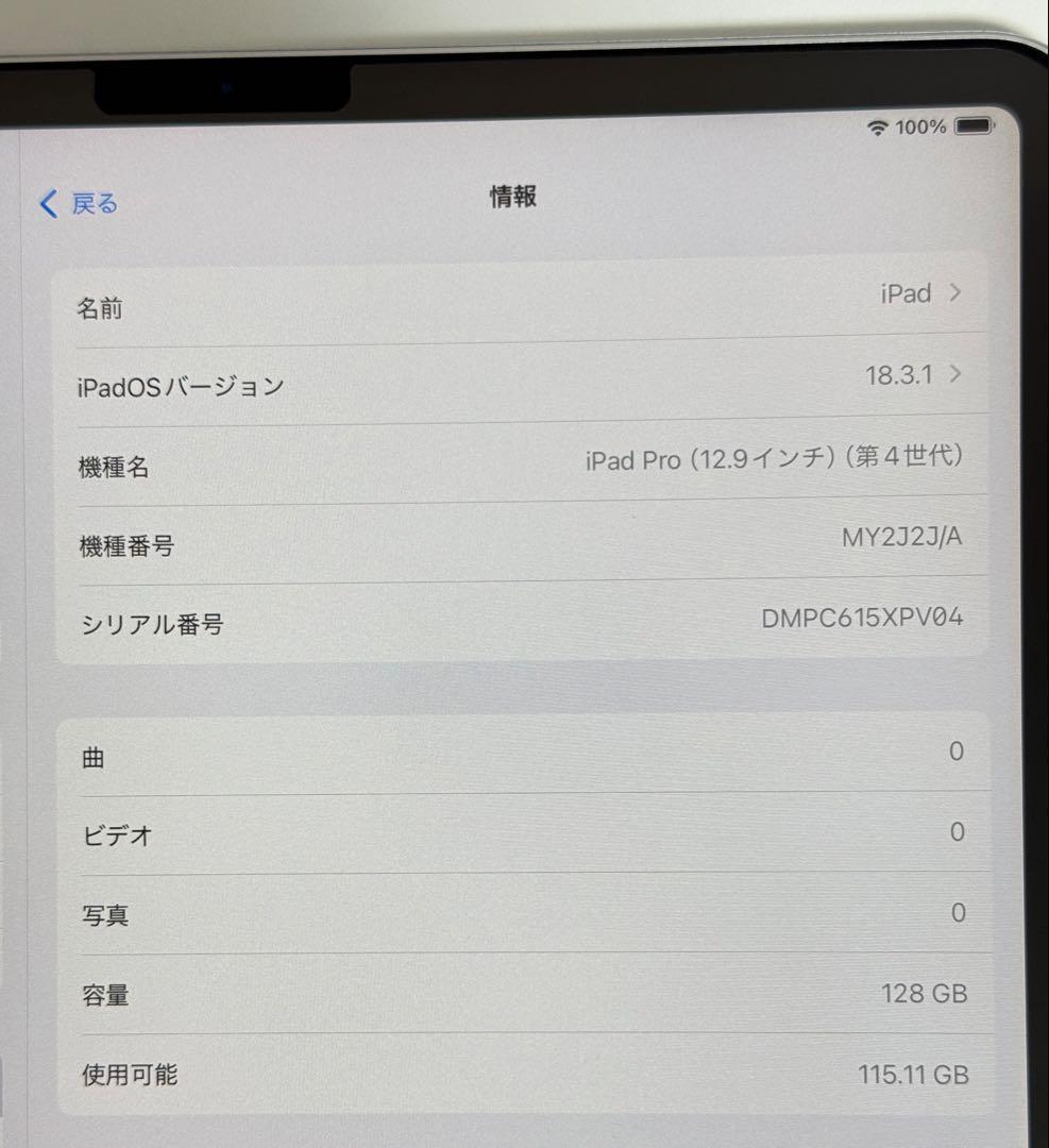 iPad Pro 12.9インチ 第4世代 Apple pencil付き