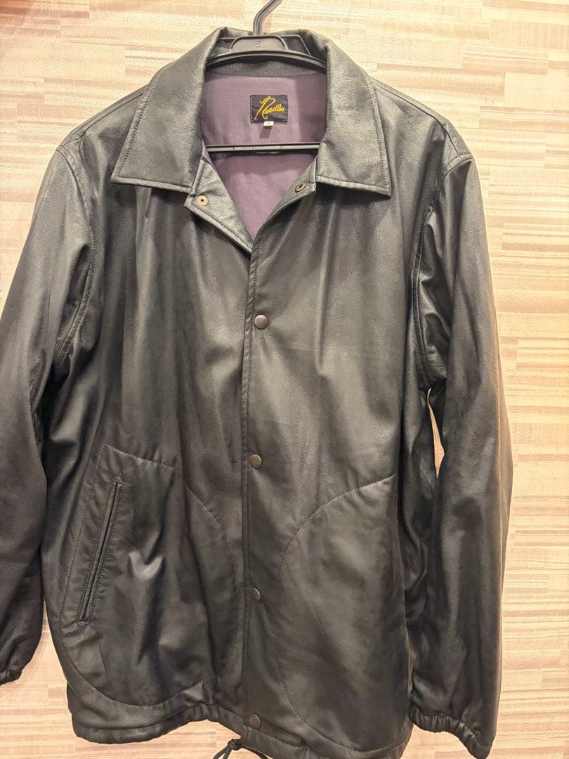 Needles ニードルス　コーチジャケット　黒　レオパード　サイズS