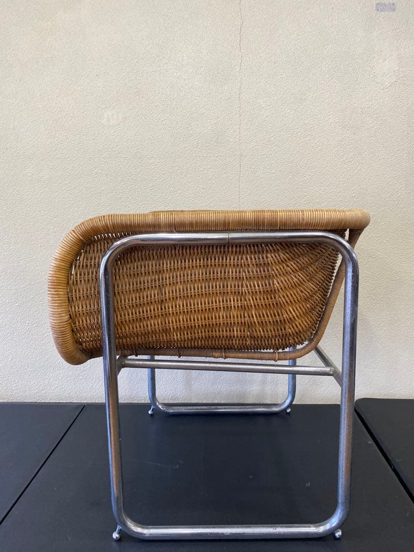 ラタン スチールチェア ミッドセンチュリー 詳細不明
