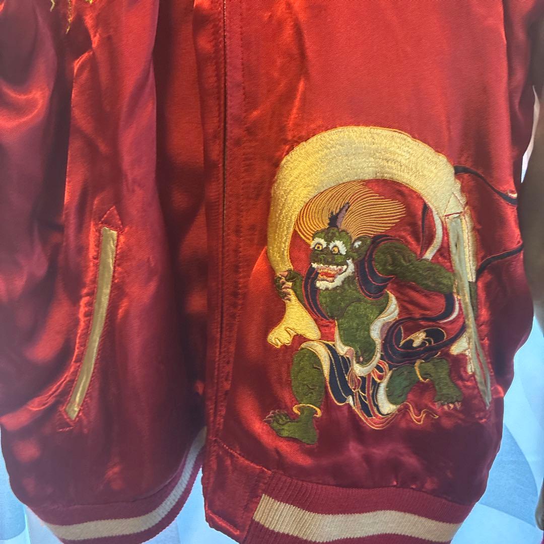 百花繚乱　風神雷神　リバーシブル　スカジャン　L