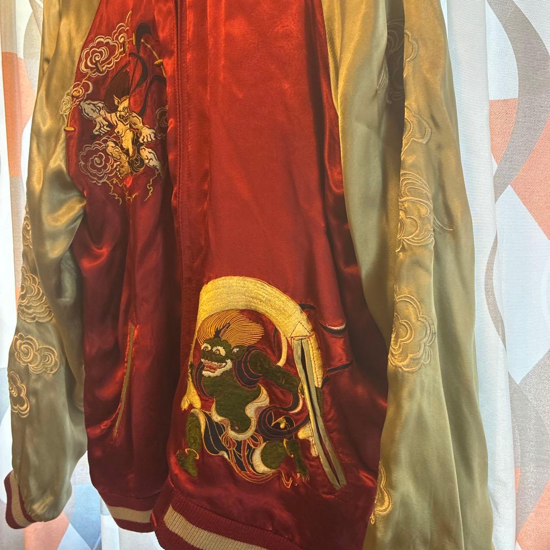 百花繚乱　風神雷神　リバーシブル　スカジャン　L