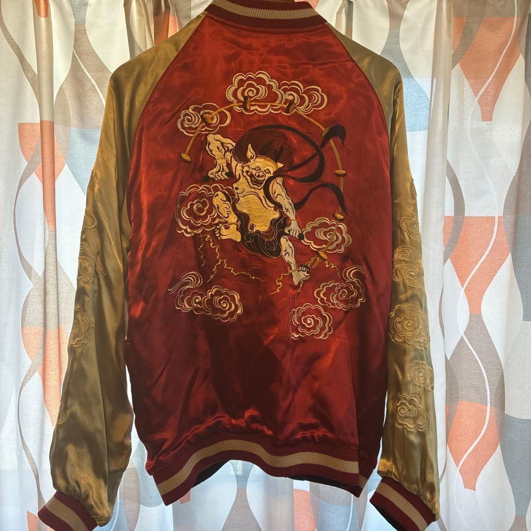 百花繚乱　風神雷神　リバーシブル　スカジャン　L