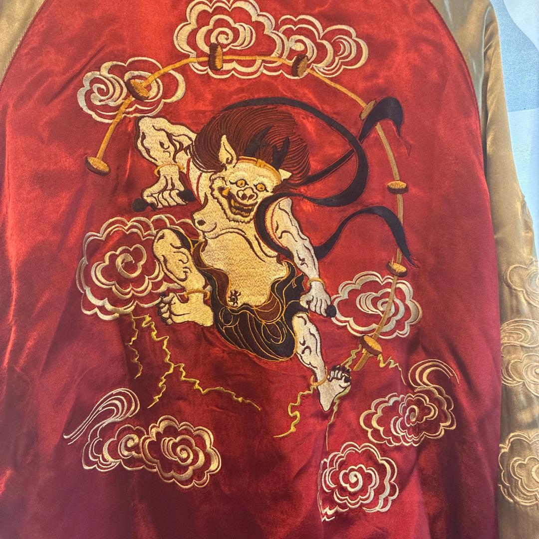 百花繚乱　風神雷神　リバーシブル　スカジャン　L