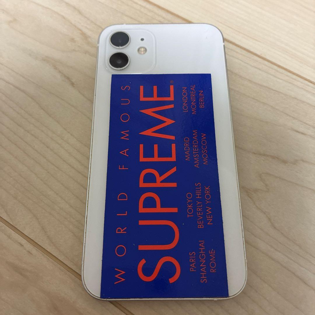 iPhone 12 Supreme ステッカー付き ホワイト