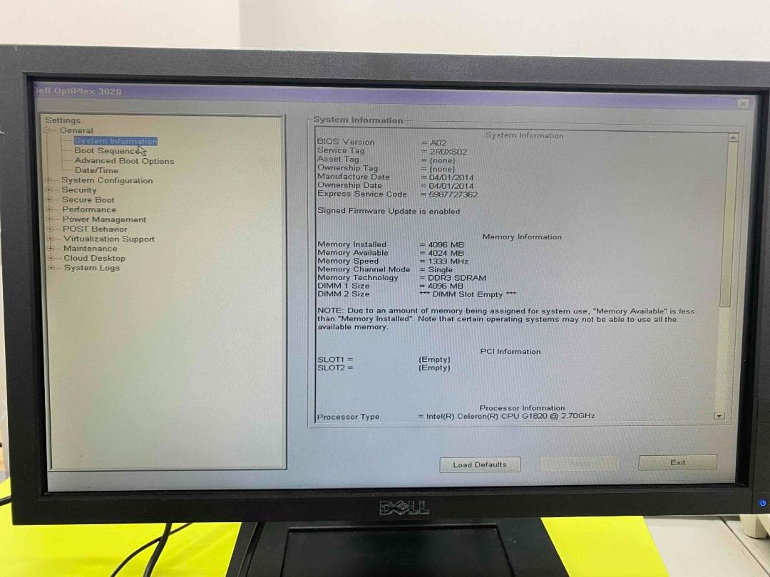 3台_DELL OPTIPLEX3020　各メモリ4GB 　BUSICOM