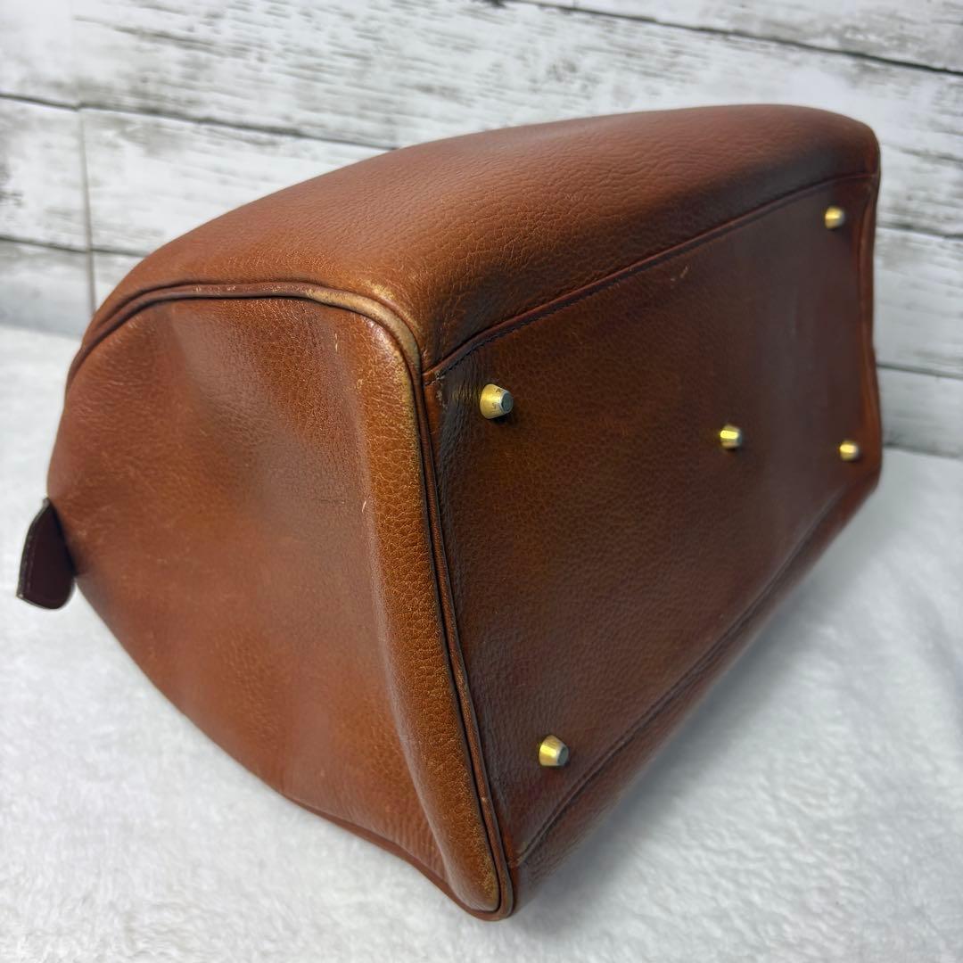 美品　希少　Burberrysバーバーリー ミニボストンバッグ　レザー　ブラウン