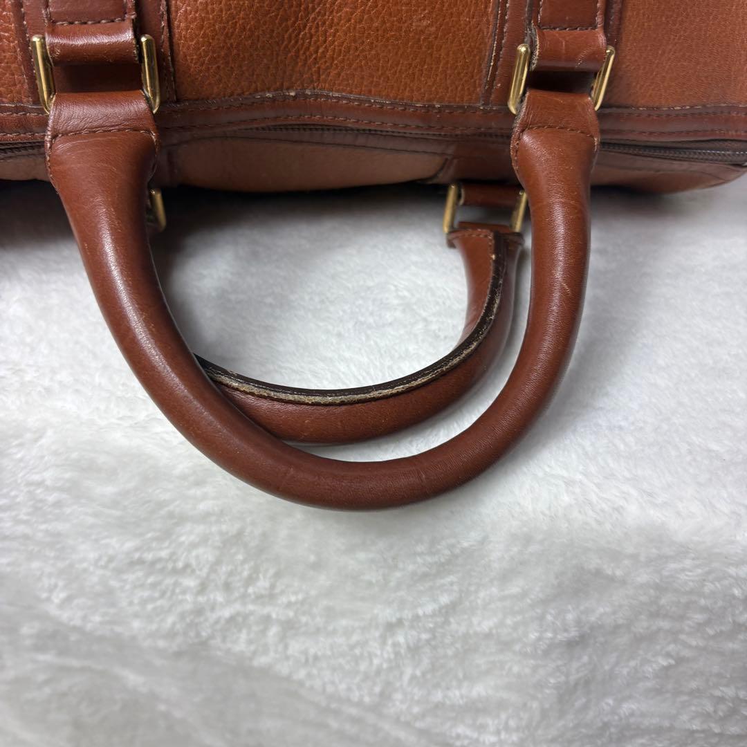 美品　希少　Burberrysバーバーリー ミニボストンバッグ　レザー　ブラウン