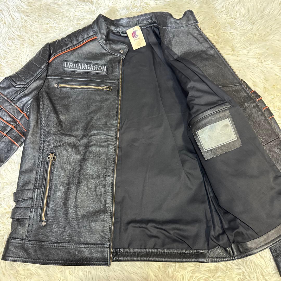 新品タグ付き　URBAN BARON ライダースジャケット オールレザー　刺繍