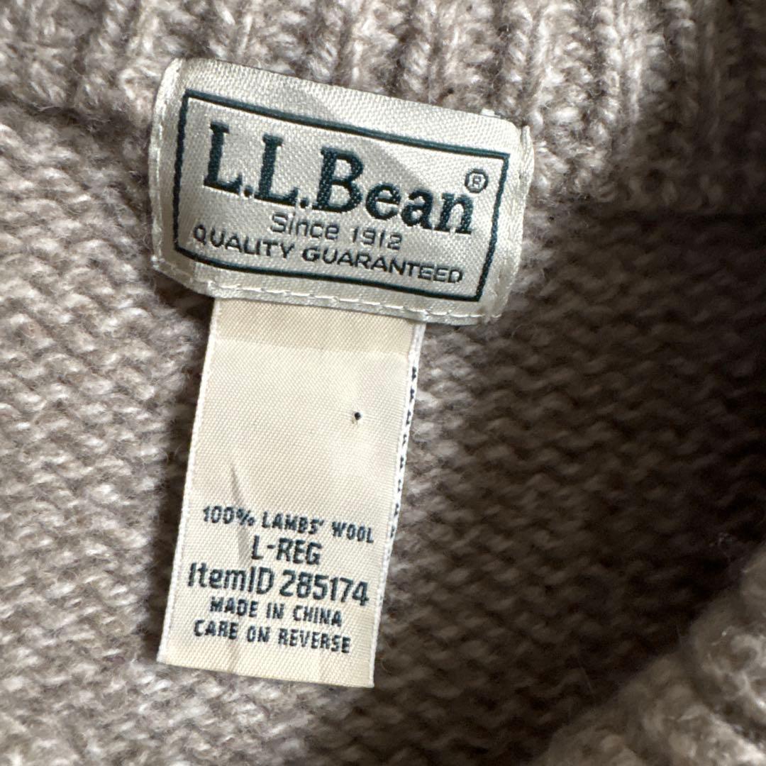 極美品 00s L.L.Bean ラムウール ヘンリーネック ニット セーター