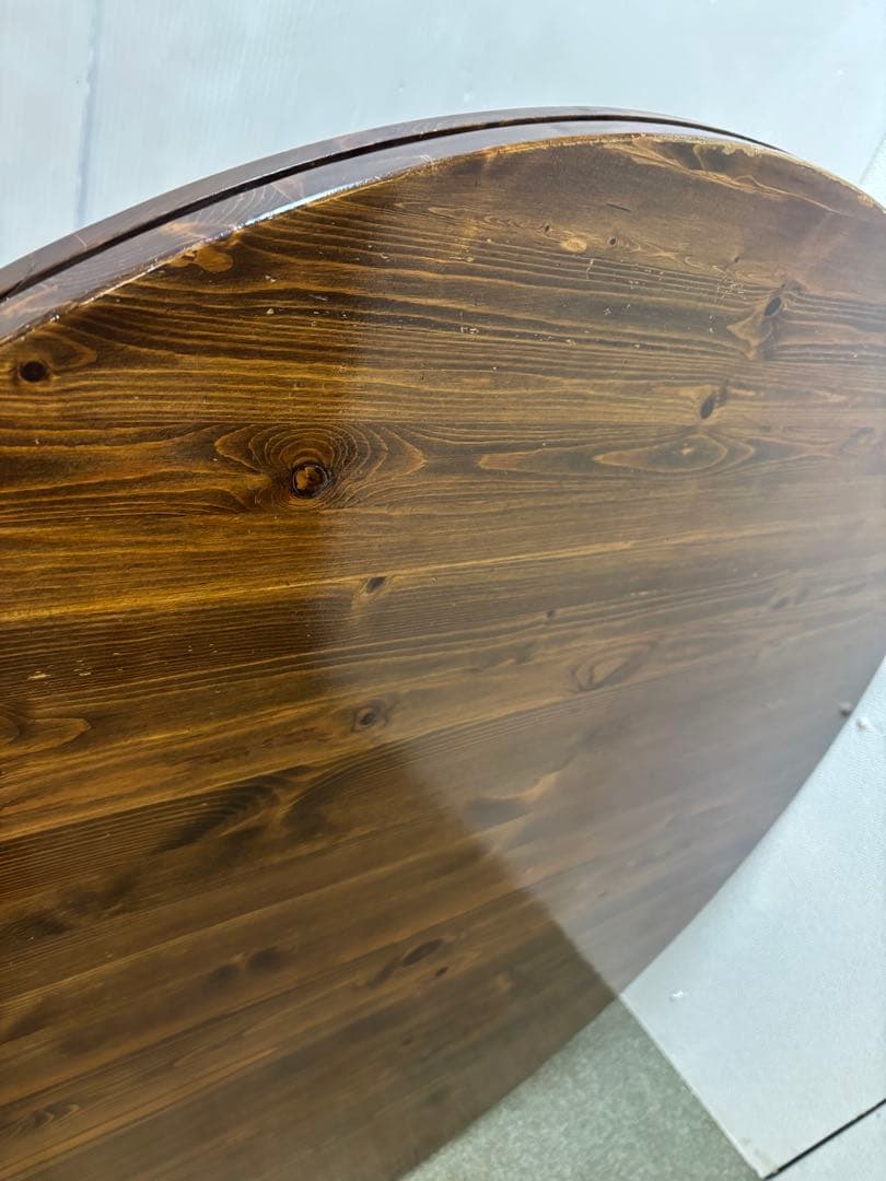 【リペア済み】　125折りたたみ丸テーブル　ちゃぶ台　丸座卓　円形ローテーブル