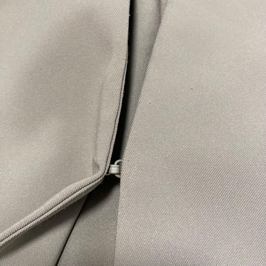 美品　インディヴィINDIVI ノーカラーパンツスーツ　ベージュ　ブラウン　38