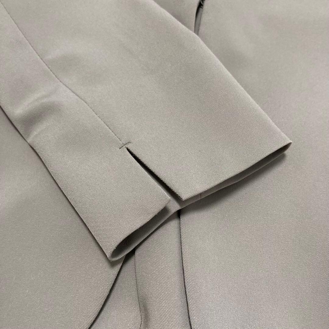 美品　インディヴィINDIVI ノーカラーパンツスーツ　ベージュ　ブラウン　38