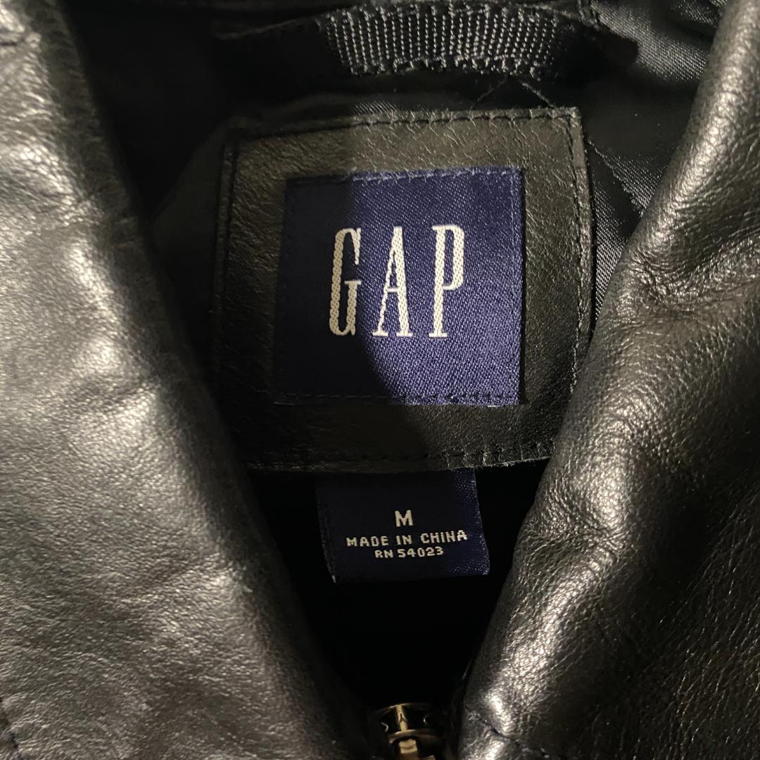 00s 名作 GAP カウレザージャケット ブラック